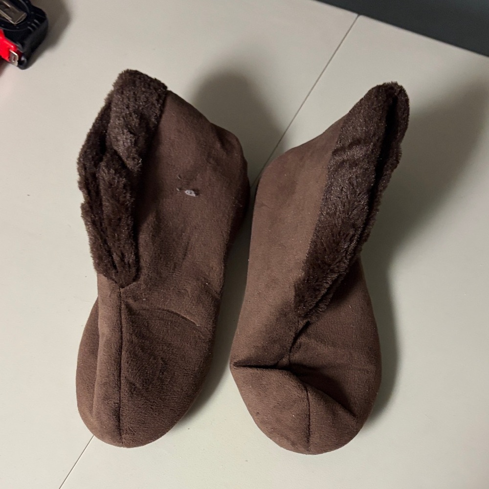 Cozy Brown Fleece Slippers
